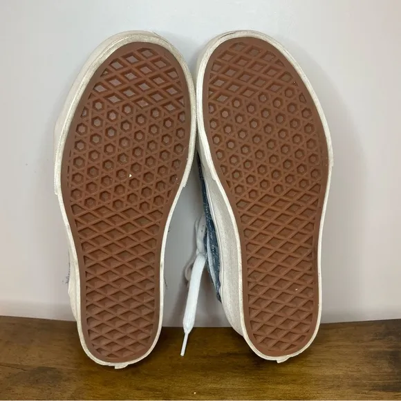 Vans | Old Skool Stacked Platform Shoes - Woven Denim Blue ; Womens 6