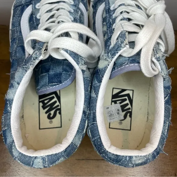 Vans | Old Skool Stacked Platform Shoes - Woven Denim Blue ; Womens 6