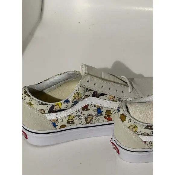 Vans Peanuts Snoopy Old Skool White Cream Suede Men’s 5 Women’s 6.5 Canvas