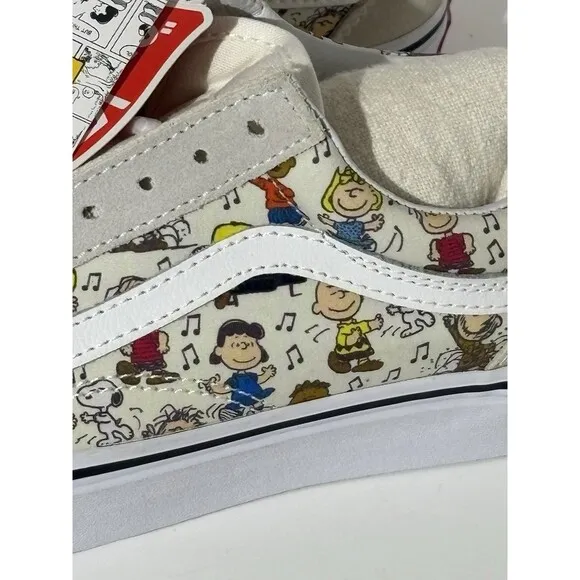 Vans Peanuts Snoopy Old Skool White Cream Suede Men’s 5 Women’s 6.5 Canvas