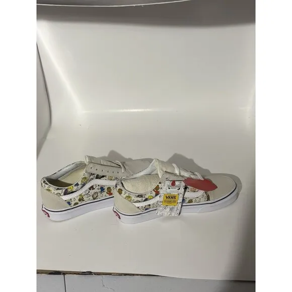 Vans Peanuts Snoopy Old Skool White Cream Suede Men’s 5 Women’s 6.5 Canvas