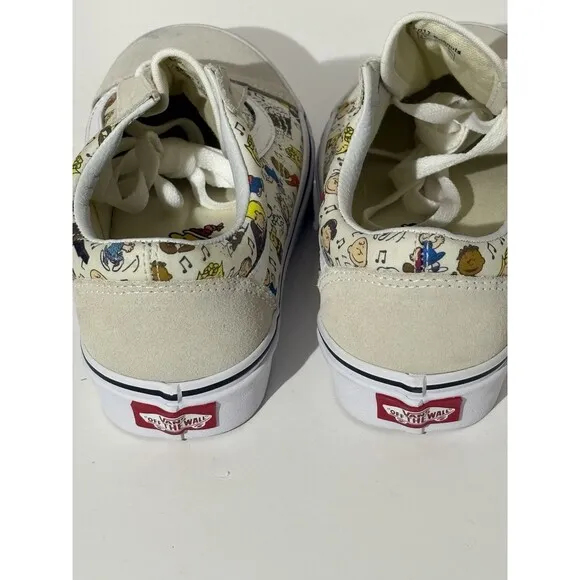 Vans Peanuts Snoopy Old Skool White Cream Suede Men’s 5 Women’s 6.5 Canvas