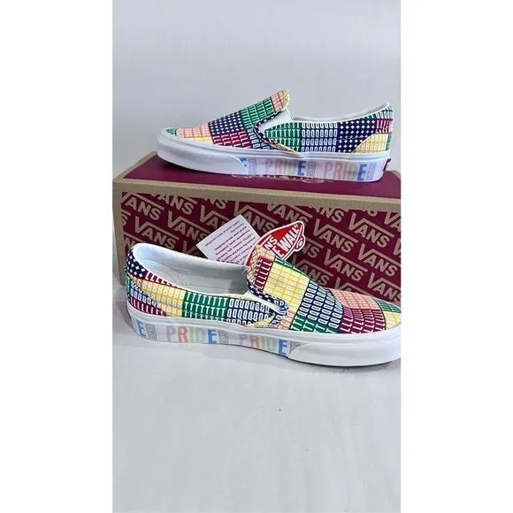 VANS PRIDE CLASSIC SLIP ON SNEAKERS SHOES MENS SZ 5.5 WOMENS SZ 7 NEW
