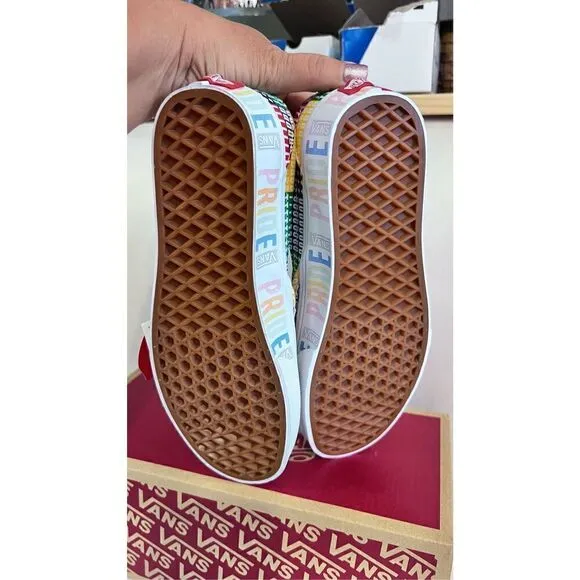 VANS PRIDE CLASSIC SLIP ON SNEAKERS SHOES MENS SZ 5.5 WOMENS SZ 7 NEW