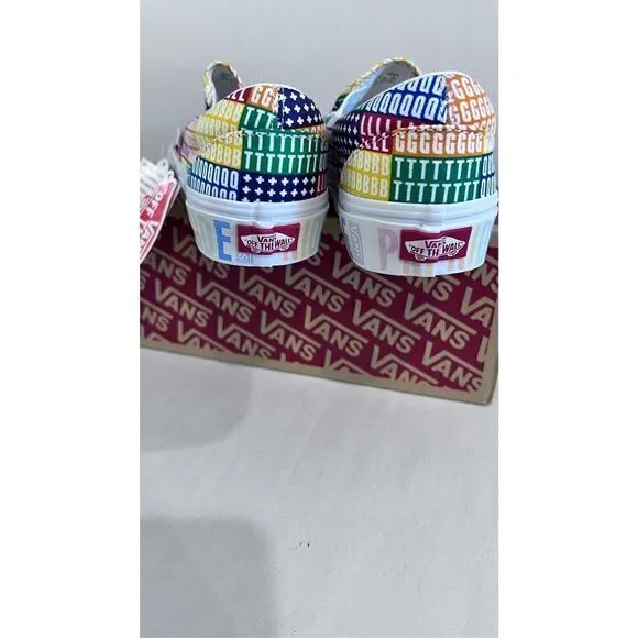 VANS PRIDE CLASSIC SLIP ON SNEAKERS SHOES MENS SZ 5.5 WOMENS SZ 7 NEW