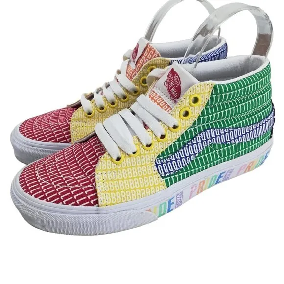 Vans Pride Rainbow LGBTQ  SK8 Mid Tennis Shoes Size 5 Mens 6.5 Womens Sneakers
