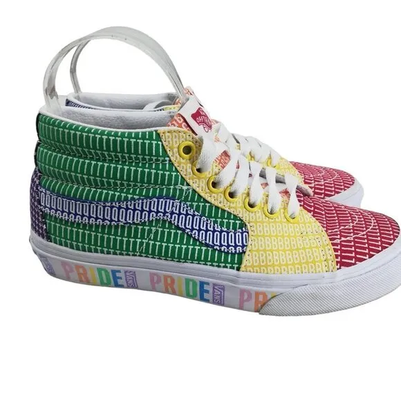 Vans Pride Rainbow LGBTQ  SK8 Mid Tennis Shoes Size 5 Mens 6.5 Womens Sneakers