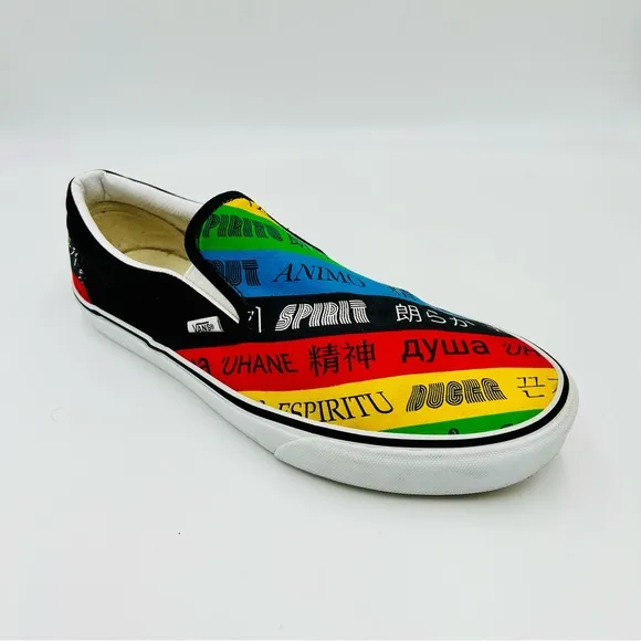 Vans shoes Spirit Classic Slip On sneakers multi color shoes men size 11