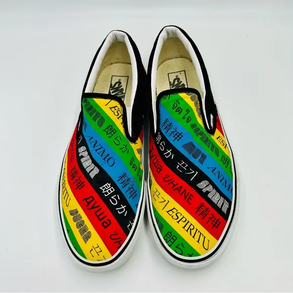 Vans shoes Spirit Classic Slip On sneakers multi color shoes men size 11