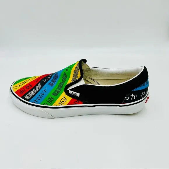 Vans shoes Spirit Classic Slip On sneakers multi color shoes men size 11