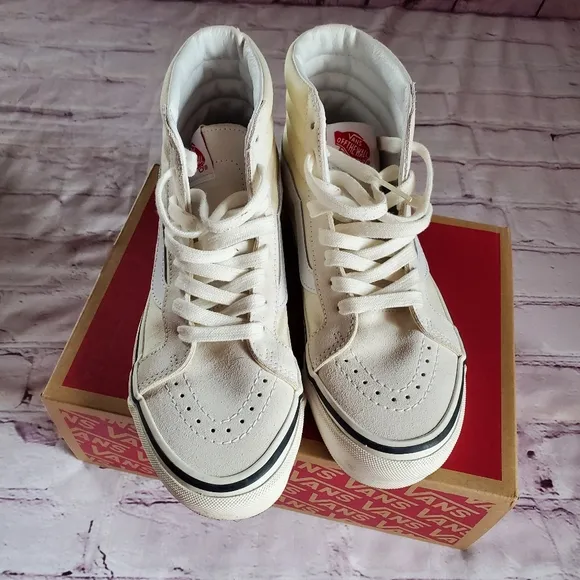 Vans SK8 Hi Classic White High Top Lace-up Sneakers Skateboarding Shoes 7.5