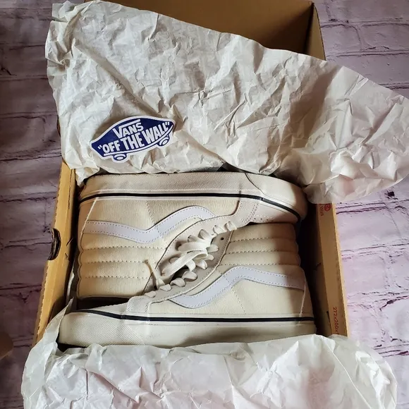 Vans SK8 Hi Classic White High Top Lace-up Sneakers Skateboarding Shoes 7.5