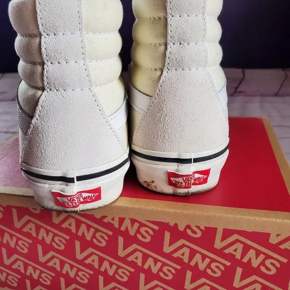 Vans SK8 Hi Classic White High Top Lace-up Sneakers Skateboarding Shoes 7.5