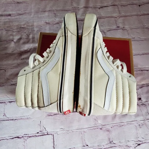 Vans SK8 Hi Classic White High Top Lace-up Sneakers Skateboarding Shoes 7.5