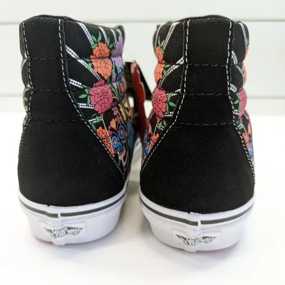 Vans SK8-Hi Dia De Los Muertos Day of the Dead Suede shoes Glow in the dark 6.5