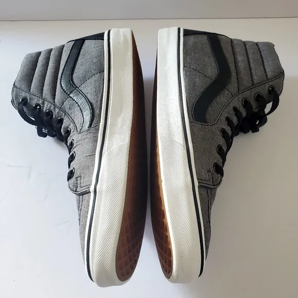 Vans Sk8-Hi Men 9,Women's Size 10.5 Gray Black Skateboarding Shoes
