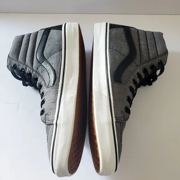 Vans Sk8-Hi Men 9,Women's Size 10.5 Gray Black Skateboarding Shoes
