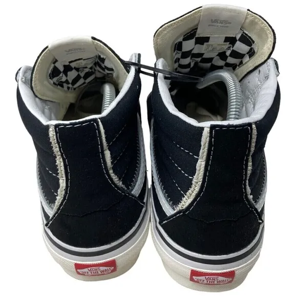 VANS SK8-Hi Reconst Men's Size 10 Black White Trainers Shoes