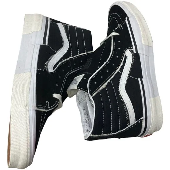 VANS SK8-Hi Reconst Men's Size 10 Black White Trainers Shoes
