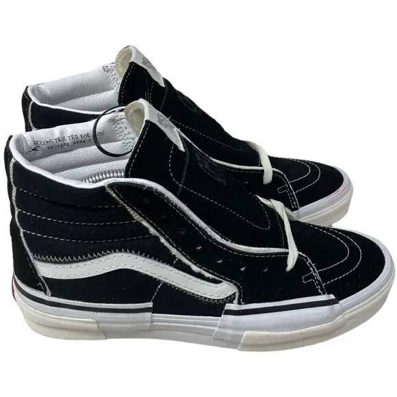 VANS SK8-Hi Reconst Men's Size 10 Black White Trainers Shoes