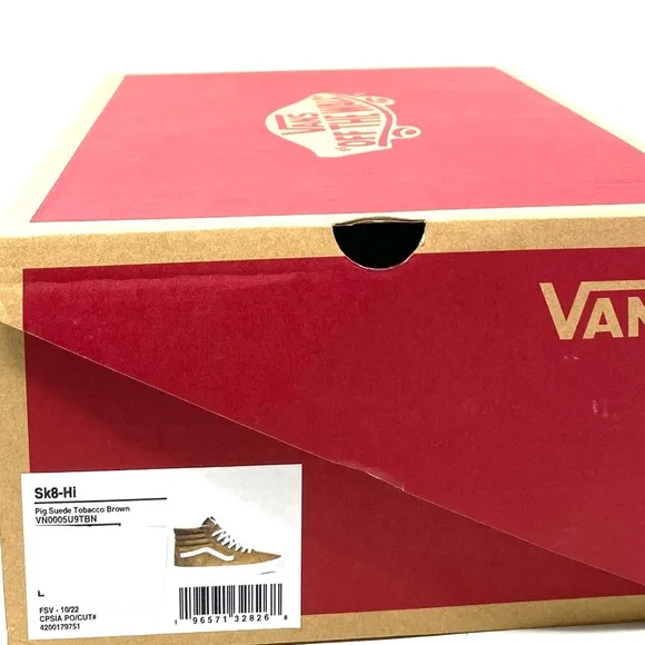 VANS Sk8-Hi Shoes Suede Tabaco Brown Casual Sneakers Men's Size VN0005U9TBN