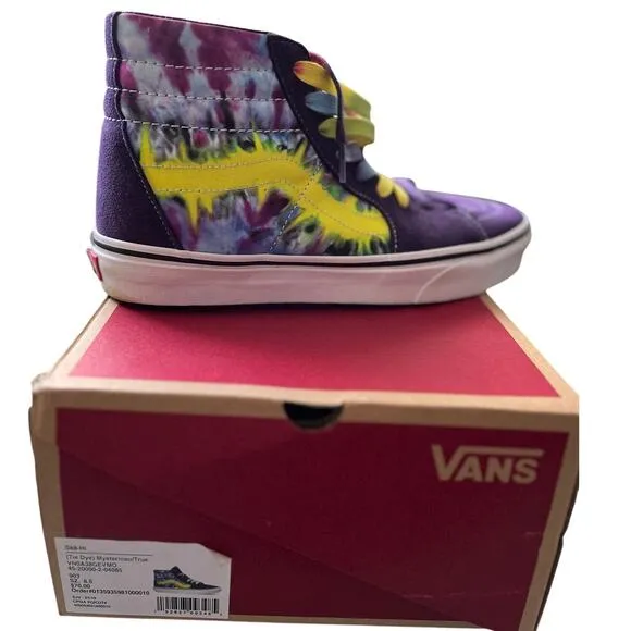 VANS Sk8-Hi Tie Dye Mysterioso/Tru Multi Color High Top Sneaker Size 8.5 NIB