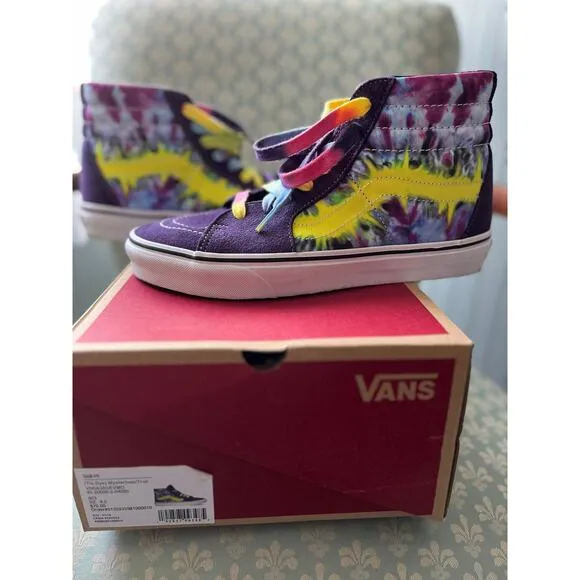 VANS Sk8-Hi Tie Dye Mysterioso/Tru Multi Color High Top Sneaker Size 8.5 NIB