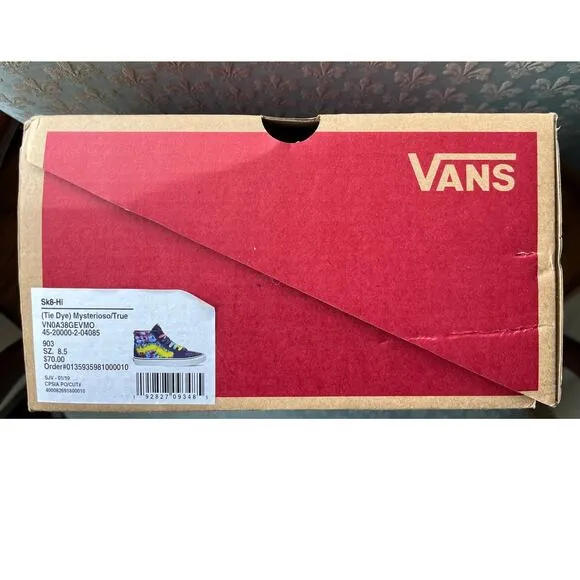 VANS Sk8-Hi Tie Dye Mysterioso/Tru Multi Color High Top Sneaker Size 8.5 NIB