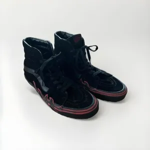 Vans Sk8 Hi Flame Men's Black And Red Flame High top Skater Shoes Size 13