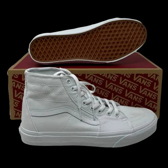 VANS Skate Sk8-Hi Shoes Casual Women's Size Sneakers SB White Canvas VN0A4U16L5R