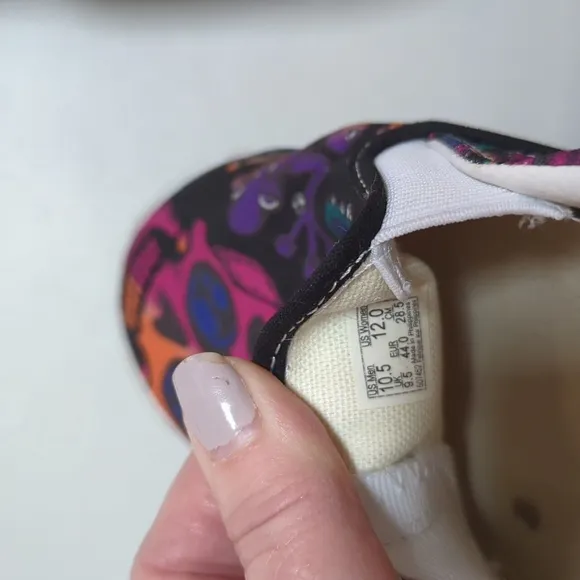 Vans, Slip on, Trippy Drip black skate sneakers.Men 10.5, Women 12