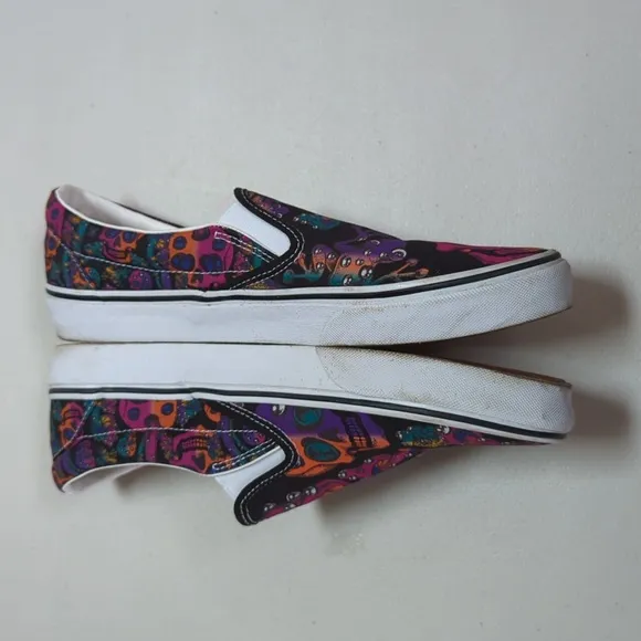 Vans, Slip on, Trippy Drip black skate sneakers.Men 10.5, Women 12