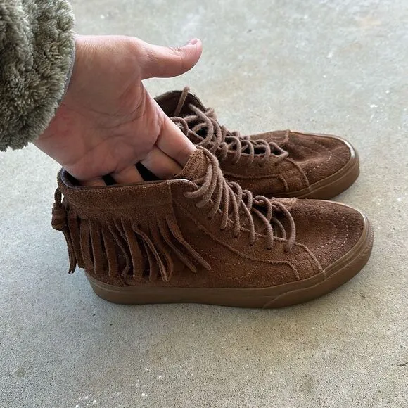 Vans Unisex Brown Suede Sneakers Ankle Boots Skate High-Top Shoes US M 4.5 W 6