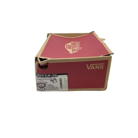 VANS Unisex Sk8 High Top Sneakers Black/True White M 3.5, W 5