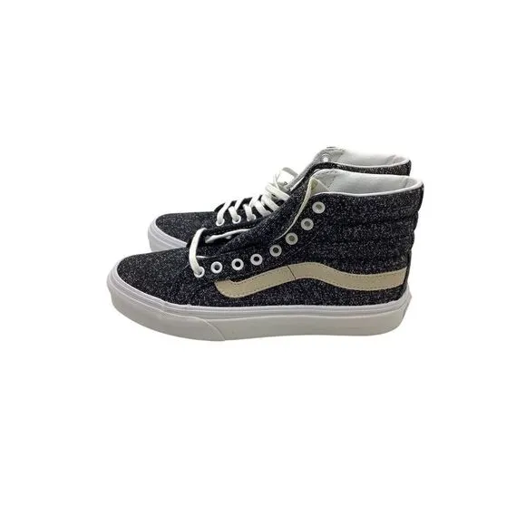 VANS Unisex Sk8 High Top Sneakers Black/True White M 3.5, W 5