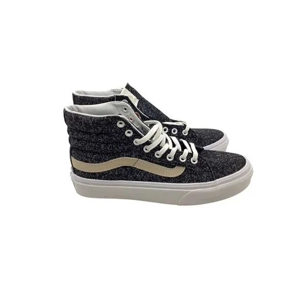 VANS Unisex Sk8 High Top Sneakers Black/True White M 3.5, W 5