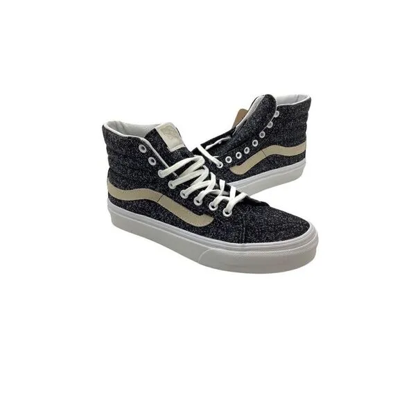 VANS Unisex Sk8 High Top Sneakers Black/True White M 3.5, W 5
