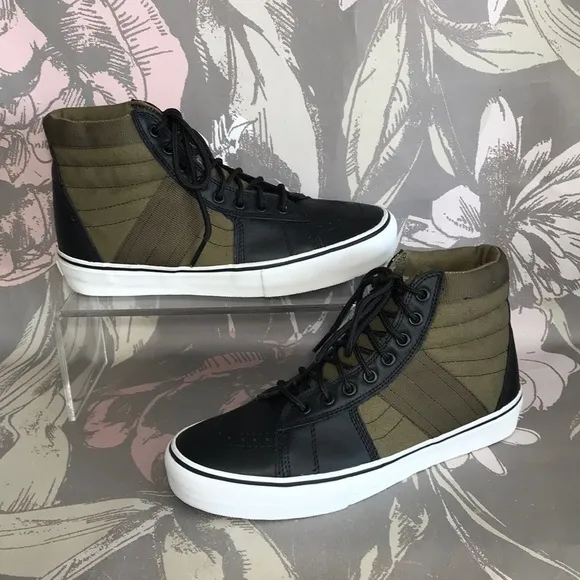 Vans Vault Brand Leather &amp; Canvas High Top Shoes 2010 Hash Vault 40 8 Mens 9.5 W