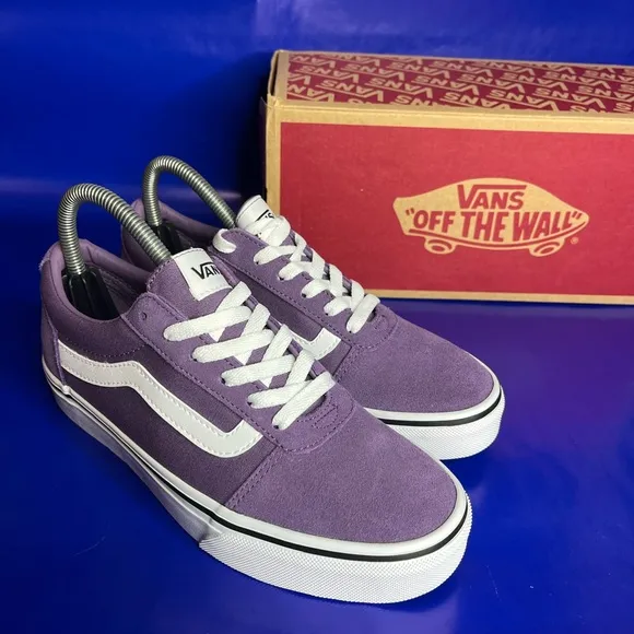 Vans Ward Purple White Women’s Size 6.5 Casual Sneaker Fast Shipping With Box