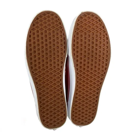 Vans Ward Racing Red White Lace Up Canvas Sneaker