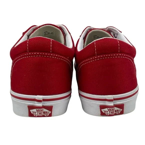 Vans Ward Racing Red White Lace Up Canvas Sneaker