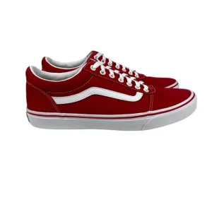 Vans Ward Racing Red White Lace Up Canvas Sneaker