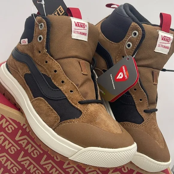 Vans WMNS Brown and Black High-Top Sneakers Boots Ultrarange Exo HiDachshund