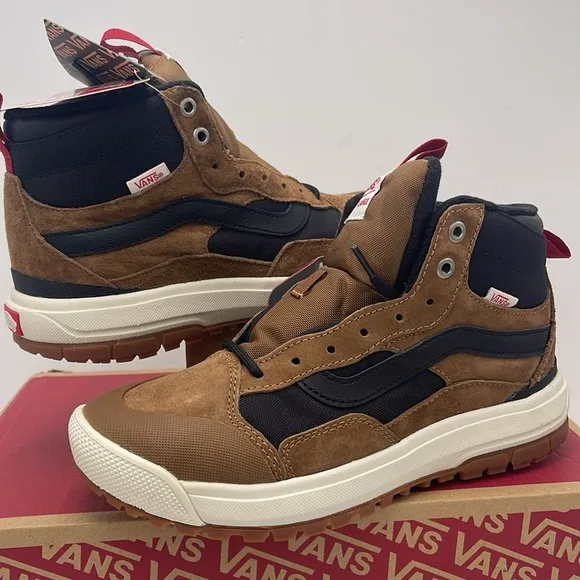 Vans WMNS Brown and Black High-Top Sneakers Boots Ultrarange Exo HiDachshund