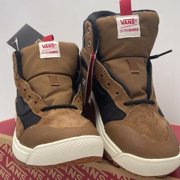 Vans WMNS Brown and Black High-Top Sneakers Boots Ultrarange Exo HiDachshund