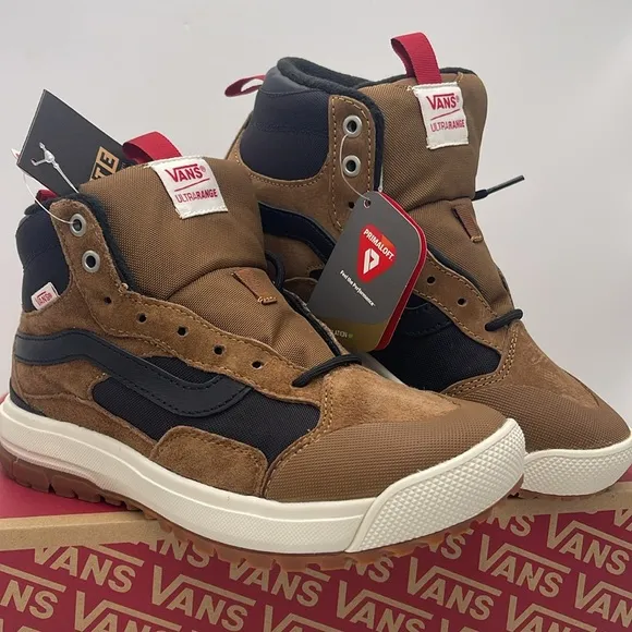 Vans WMNS Brown and Black High-Top Sneakers Boots Ultrarange Exo HiDachshund