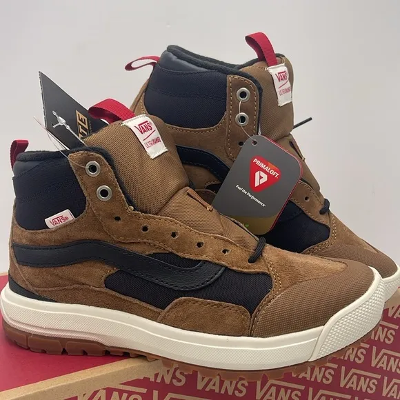 Vans WMNS Brown and Black High-Top Sneakers Boots Ultrarange Exo HiDachshund