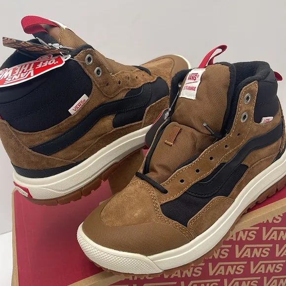Vans WMNS Brown and Black High-Top Sneakers Boots Ultrarange Exo HiDachshund