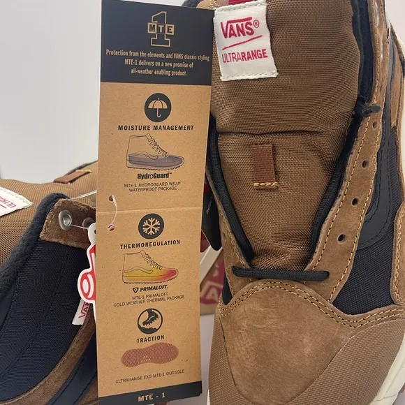Vans WMNS Brown and Black High-Top Sneakers Boots Ultrarange Exo HiDachshund