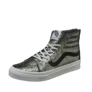 Van’s Women Sk8-Hi SlimZip Gold Dot Blanc High-top Skateboarding Sneakers Size 8